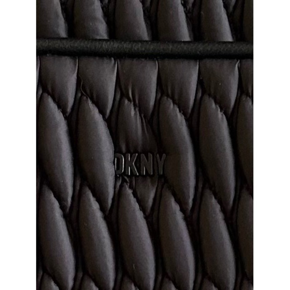 DKNY Black Quilted Nylon Crossbody Bag Logo Strap Smocked Camera Mens Womens - Picture 7 of 14